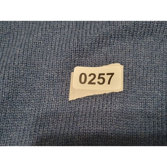 Polo Ralph Lauren Sweater Men L Blue 1/4 Zip Pullover Pony Leather Pull Cotton - Picture 13 of 13